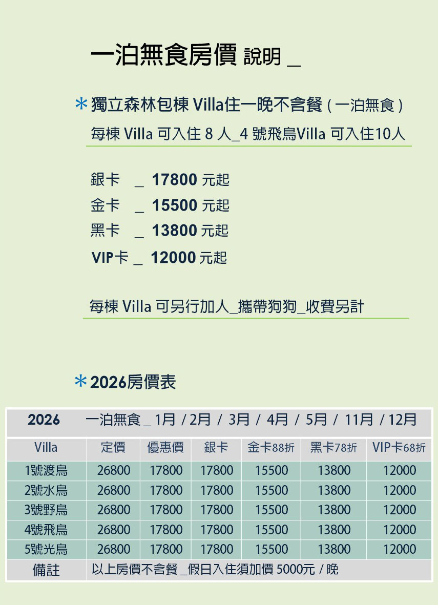 獨立森林-一泊無食