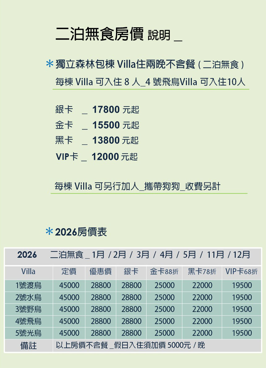 獨立森林-一泊無食